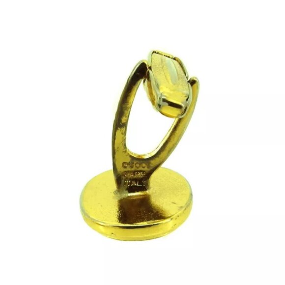 GUCCI Cuffs Double G Bordeaux Gold & Silver Bracket Authentic USED T20613 authen - Picture 10 of 16